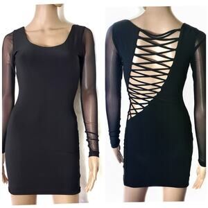 Fora | Strappy Asymmetrical Back Long Sleeve Dress